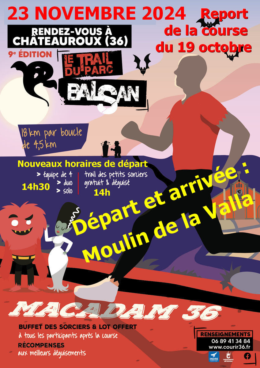  REPORT DU TRAIL DU PARC BALSAN LE 23 NOVEMBRE 2024